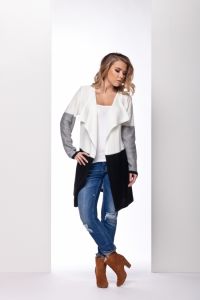 LS160 - ecru-jasnoszary-czary / ecru- light grey-black