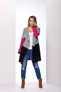 LS160 - jasnoszary-fuksja-czarny / light grey-pink-black