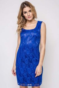 Chabrowa Sukienka Bodycon z Koronki