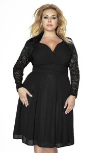 Czarne Koronkowe Bolerko PLUS SIZE